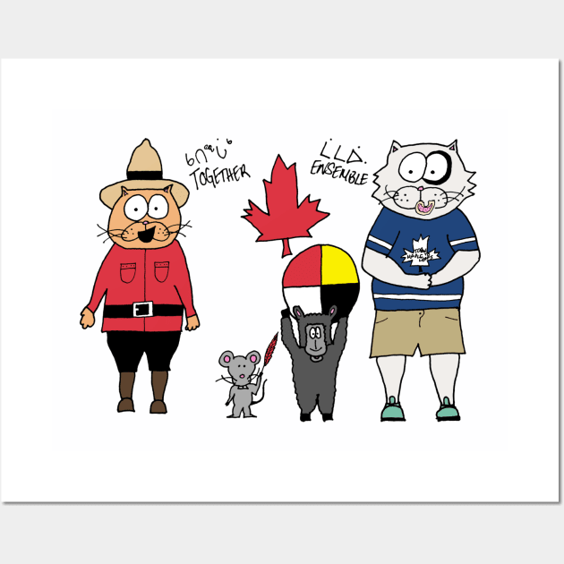 Happy Kitten Canada Day! Wall Art by KittenMiylk